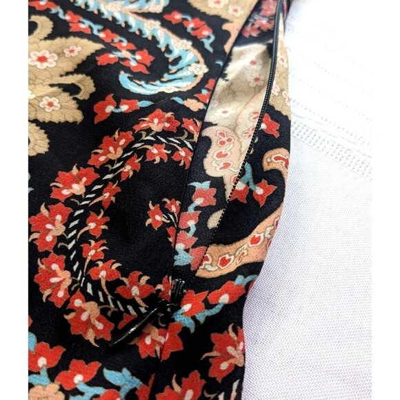 2012 THAKOON Rashida Jones 100% Silk Chiffon Paisley Cowl Sleeve Mini Dress Sz 2 - Picture 9 of 11